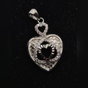 .925 Sterling Silver Heart Pendant, Jewelry